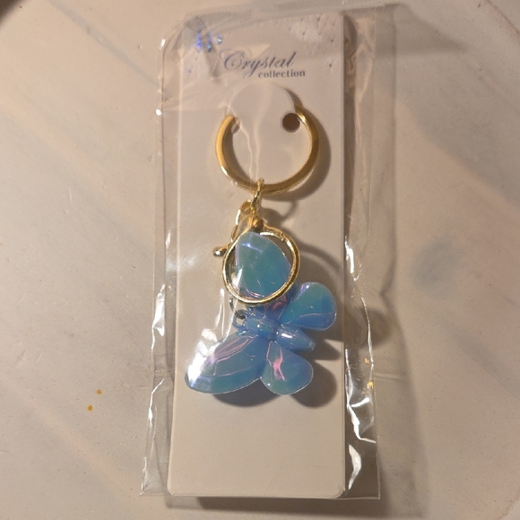 Accessories - 5 For 25 Crystal Collection Iridescent Blue Butterfly Keychain